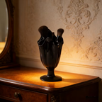 Modern Ruffled Ceramic Chalice Organizer and Vase