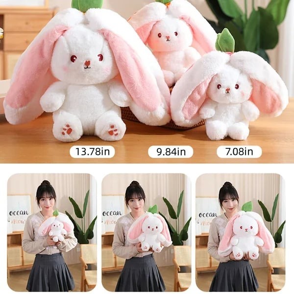 🐰Hide-and-Seek Reversible Bunny Plush (Strawberry🍓 & Carrot🥕 Edition)