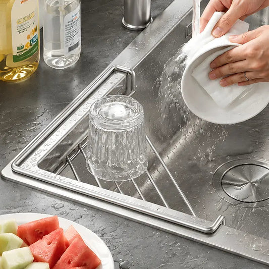 Stainless Steel Corner Sink Rack – Drain & Organize