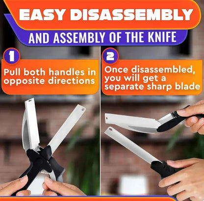 2 in 1 Kitchen Scissors for Food - Stainless Steel Cutting Board Scissors with Safety Lock
