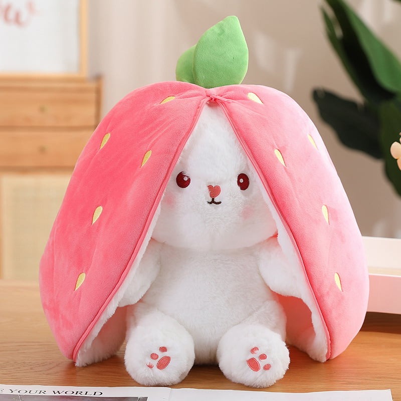 🐰Hide-and-Seek Reversible Bunny Plush (Strawberry🍓 & Carrot🥕 Edition)