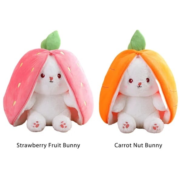 🐰Hide-and-Seek Reversible Bunny Plush (Strawberry🍓 & Carrot🥕 Edition)