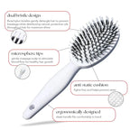 Paddle Brush - Smoother, Stronger, Shinier Hair - Boar Bristle Brush with Nylon Bristles and Microsphere Massaging Tips
