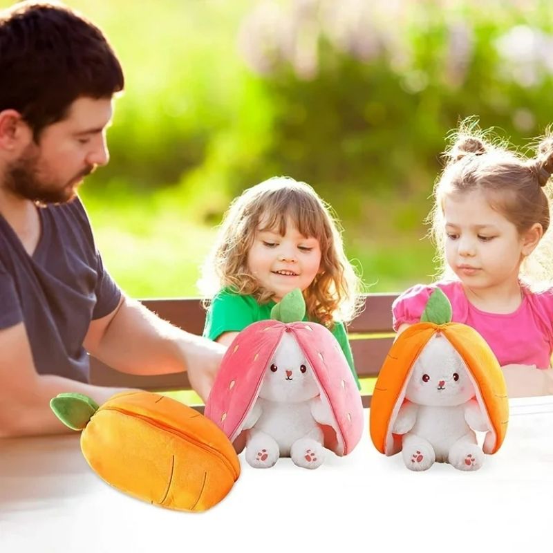 🐰Hide-and-Seek Reversible Bunny Plush (Strawberry🍓 & Carrot🥕 Edition)