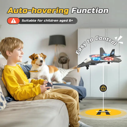 Popular kids RC flying toy, durable EVA foam fighter jet with multiple flying modes.