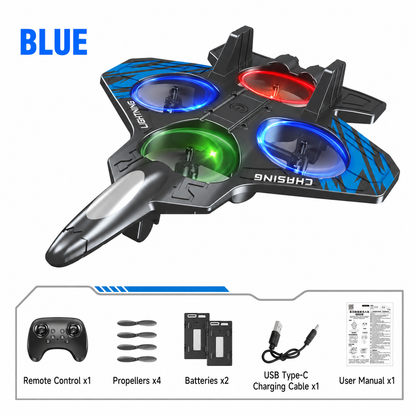 Popular kids RC flying toy, durable EVA foam fighter jet with multiple flying modes.