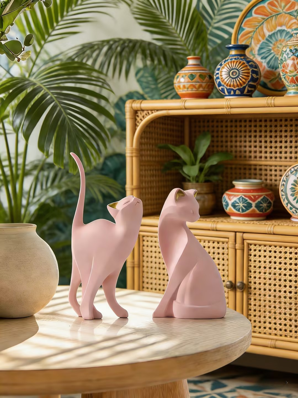 Nordic Modern Art Cat Figurine Home Decor