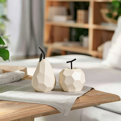 Modern Wabi-Sabi Ceramic Fruit Sculptures